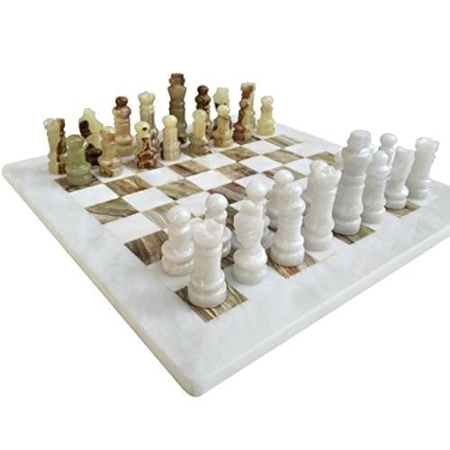 Handmade Staunton Onyx Marble Chess Board Game Set