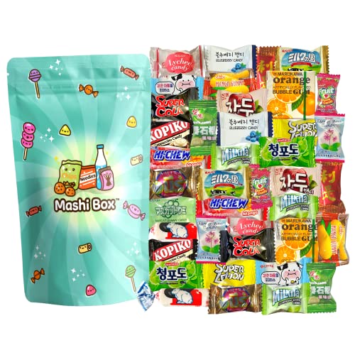 Mashi Box Asian Candy Mystery Variety Pack | 40 PCS | Mix of Japanese/Chinese/Vietnamese/Korean/Indonesia/Thai Candy and more!