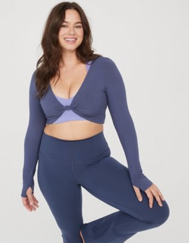 OFFLINE By Aerie Thumbs Up Bow Crop Top