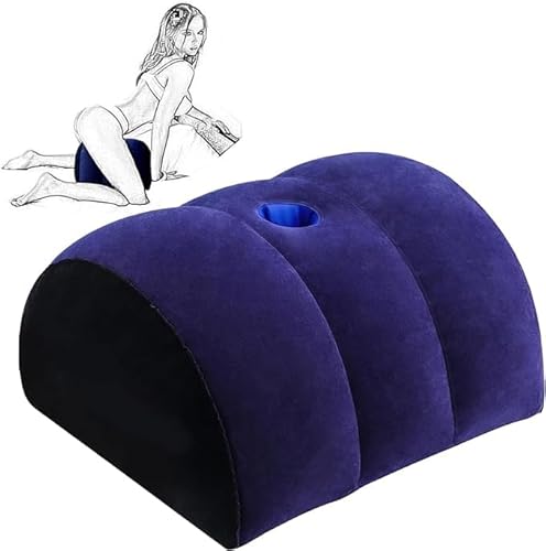 Generic Newly Upgrade Half Moon Inflatable Ramp Positioning for Deeper Position Support Sex Furniture for Bedroom Pillow Men Women Couples,Sex Furniture - Ramps & Cushions Sweater zxcv-1, Blue