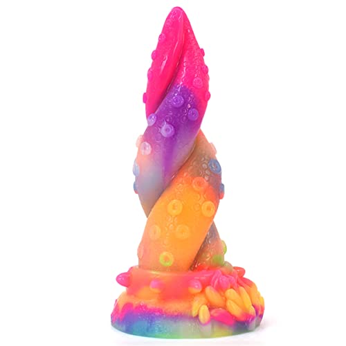 Luminous Tentacle Dragon Dildo 7 Inches Soft Silicone G-Spot Dildos with Suction Cup Anal Dildo Adult Sex Toys for Women