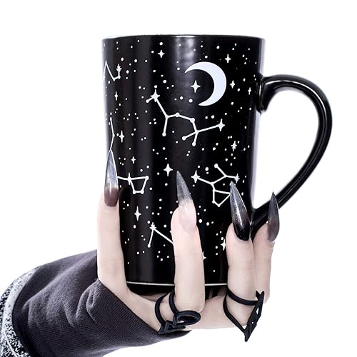 Rogue + Wolf Tall Coffee Mug (Voyager) Witch Goth Accessories Unique Astronomy Gifts for Women Cute Christmas Mugs Hocus Pocus Gothic Home Decor Witchcraft Supplies - 12.8 oz / 380ml Porcelain - 1 Count (Pack of 1) - Voyager