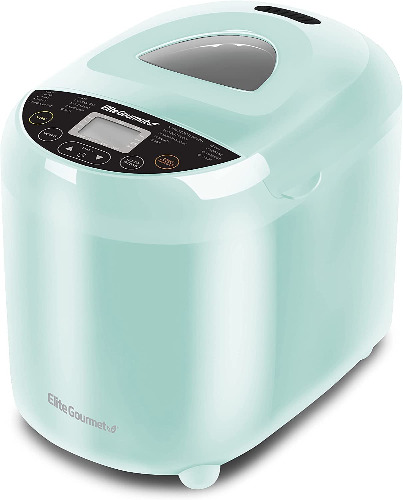 Elite Gourmet EBM8103M Programmable Bread Maker Machine, 3 Loaf Sizes, 19 Menu Functions Gluten Free White Wheat Rye French and more, 2 Lb, Mint - Mint