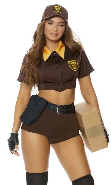 Forplay Womens Precious Cargo Sexy Postal Delivery Costume - Brown XS/S