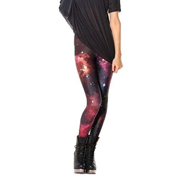 MONIKEEN Digital Print Leggings Weltraum Galaxy Space Patterned Leggings für Damen
