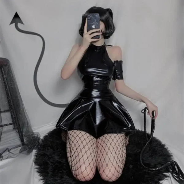 Classic Latex Pleather Dress