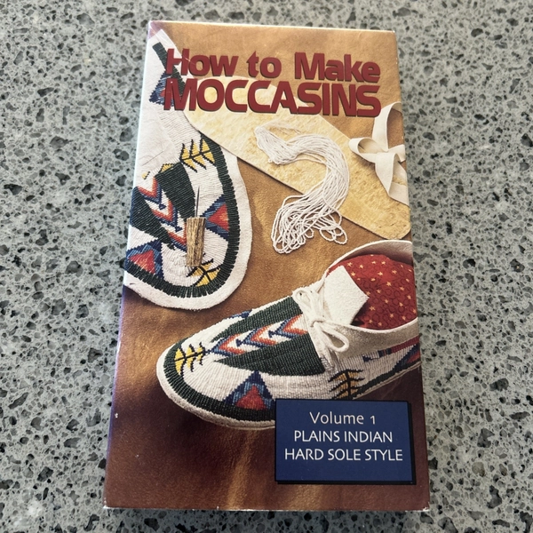 How to Make Moccasins vol 1 Plains Indian Hard Sole style VHS tape!