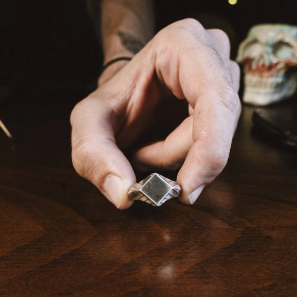 Square One Of A Kind Pinky Signet Ring in Silver