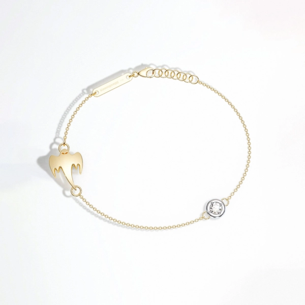 Gold Ghost Chain Bracelet with Diamond Accent