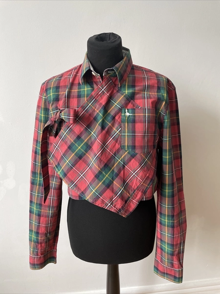 Unique Upcycled Jack Wills Check Korean Hanbok Style Shirt Size S / UK 10