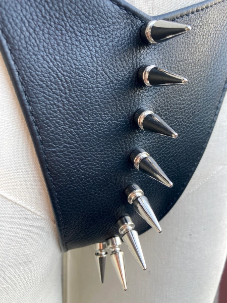 SPIKED DOWN Black Leather Panties