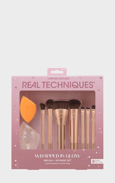 Real Techniques Wrapped In Glow Brush + Sponge Set (Worth £50)