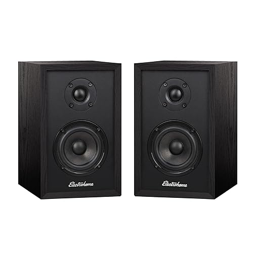 Electrohome Berkeley 2.0 Stereo Powered Bookshelf Speakers with Built-in Amplifier and 3" Drivers for Turntable, TV, PC and Wireless Music Streaming Featuring Bluetooth 5, RCA and Aux (EB20B) - Black