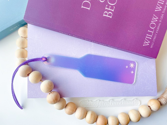 Simple Stars - Iridescent Paddle Bookmark | Purple