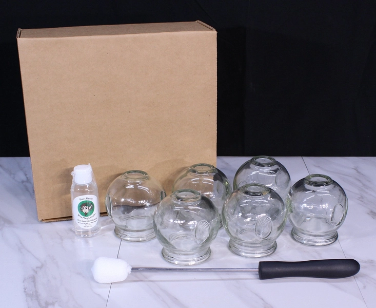 Fire Cupping set; 6 cup cupping set with Blaze Rod