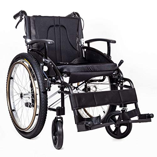Voyager self Propel Outdoor All Terrain Wheelchair - Choice of Sizes and Colors (Black, 18" Seat Width) - Black - 18" Seat Width