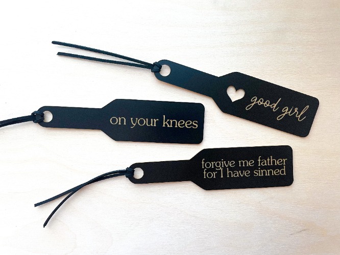 Matte Black/Gold Paddle Bookmark | Forgive me