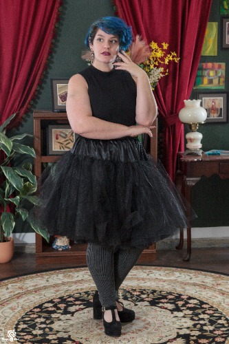 Petticoat Midi Skirt | Black / Size B
