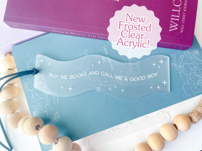 Buy Me Books and Call Me a Good Boy - Frosted Wavy Bookmark | Purple