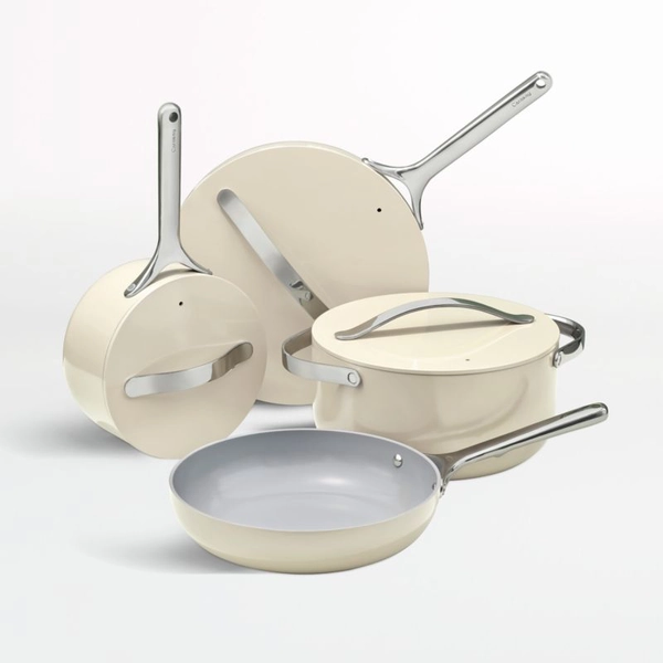 Caraway ® 12-Piece Cream Ceramic Non-Stick Cookware Set