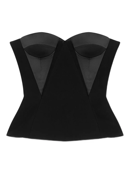 Versace Bustier top met satijnen vlakken | 38