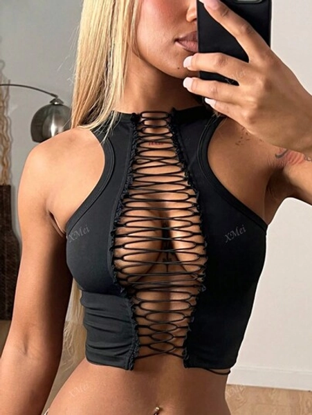 Sexy Strappy Backless Crop Top