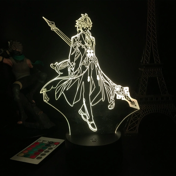 Zhongli LED Lamp Gesnhin Impact Geo Archon Liyue Zhongli Main Gifts - A
