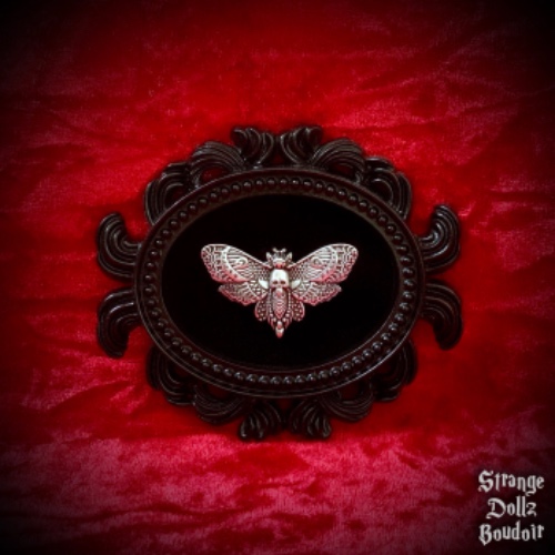 Small gothic death moth frame, gothic home decor, luxury gothic frame, Strange Dollz Boudoir