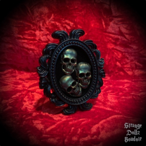 The Catacombs gothic frame, gothic home decor, small skull frame, Strange Dollz Boudoir - Wall hanging