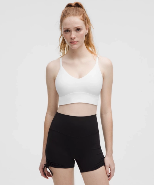 lululemon Focuser Scoop-Neck Bra Nulu *Light Support, C/D Cup - White - XXS