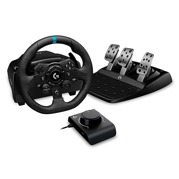 Logitech G923 Racing Wheel and Pedals for PS5, PS4, PC, Mac + Racing Adapter for PRO Racing Wheel and Pedals, Driving Force Shifter, RS Shifter & Handbrake - Black
