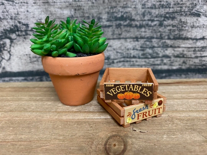 Miniature Vegetable Wood Crate
