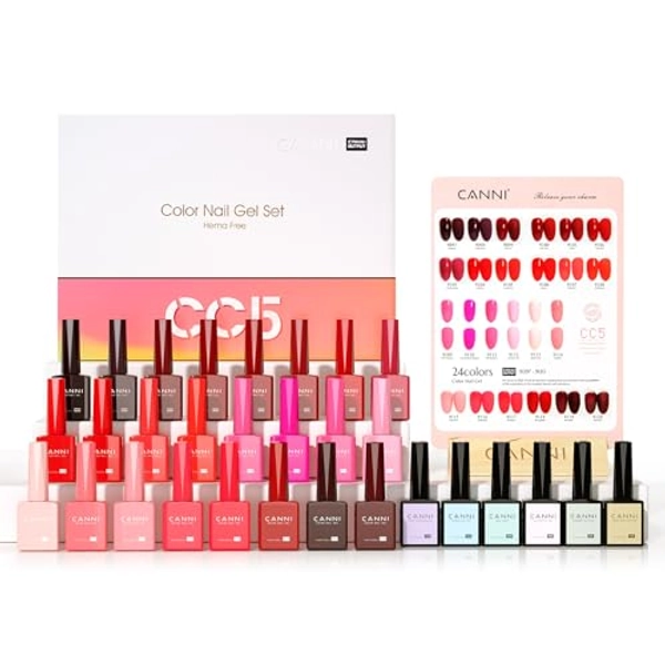 CANNI 30Pcs 9ML Hema-free Gel Nail Polish Set,Dark Red Hot Pink Purple Brown Burgundy Red Gel Polish Kit Soak Off LED Nail Gel Polish Set Nail Art Starter Manicure Salon DIY at Home