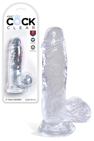 5 Inch Dildo with Balls & Suction Cup Base