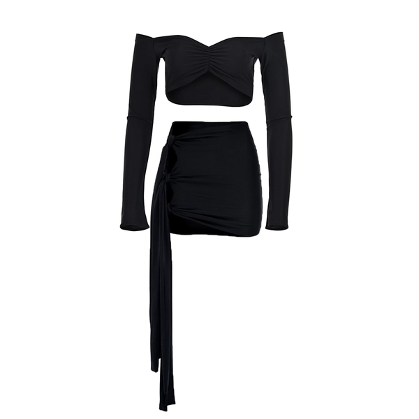 Set Fusta Kami si Top Welly Negru Lycra - NIKTO