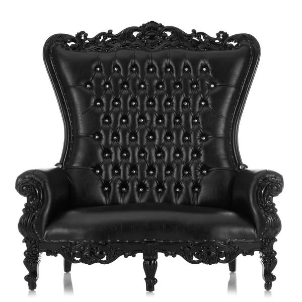 Queen Tiffany 2.0 Love Seat Throne - Black / Black