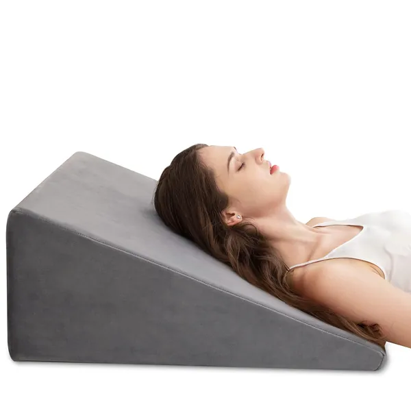 Memory Foam Bed Wedge Pillows for Back Leg Pain Neck and Shoulder Joint Pain 10" x 24" x 24"
