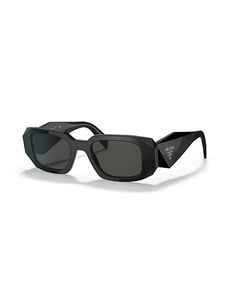 Prada Acetate Rectangle Black Sunglass | David Jones