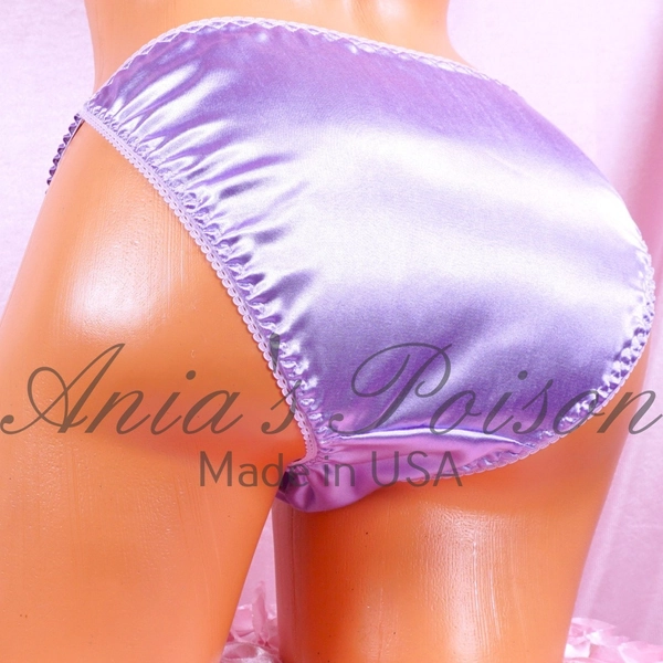 Satin String Bikini Panties - Size 6