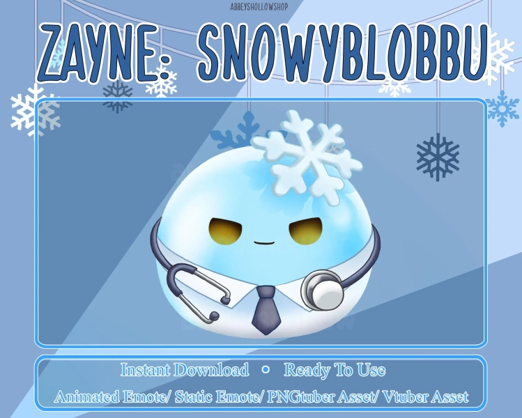 Zayne: Snowyblobbu | Love and Deepspace | Twitch/Discord Animated Emote | Static Emote | Stream ornament | Vtuber/PNGtuber Asset