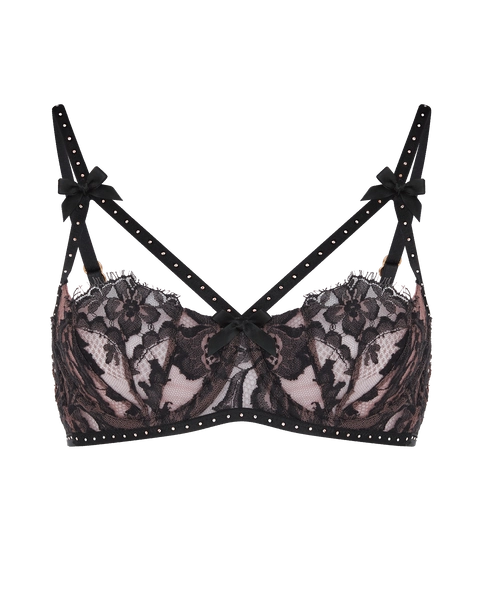 Temptressa High Apex Underwired Bra in Mink/Black | By Agent Provocateur