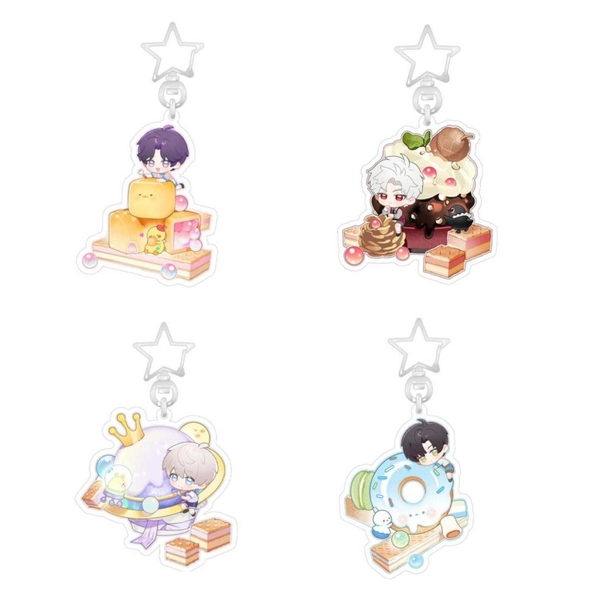 4PCS Love and Deepspace Keychain Cute Sylus Rafayel Xavier Zayne Acrylic Charms
