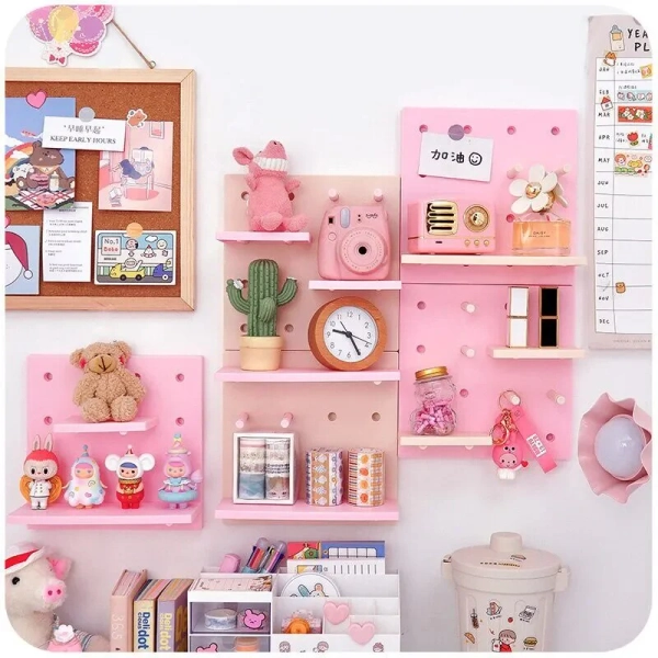 Pegboard Display Wall Organizer for Storage Kawaii Gaming Set Up - 6 Colors