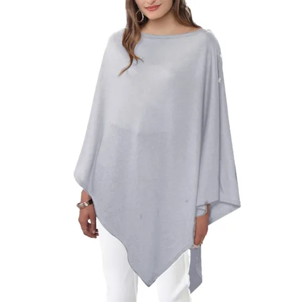 DiaryLook Ladies Button Cashmere Feel Multiway Poncho Shawl Scarf Wrap for Women…