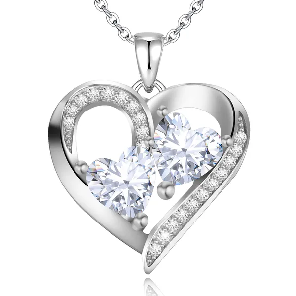 Gifts for Women, 925 Sterling Silver Heart Pendant Necklaces for Women, Birthday Gifts for Her with Gift Box