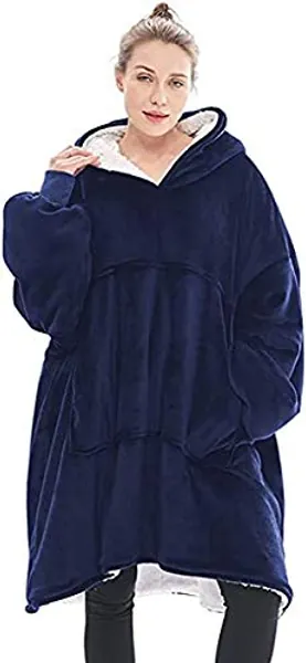 Oversized Sherpa Hoodie, Wearable Hoodie Sweatshirt Blanket, Super Soft Warm Comfortable Blanket Hoodie, One Size Fits All - Adults Kids Men Women