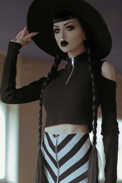 Phoebe Ribbed Top [BLACK] Rusurrect