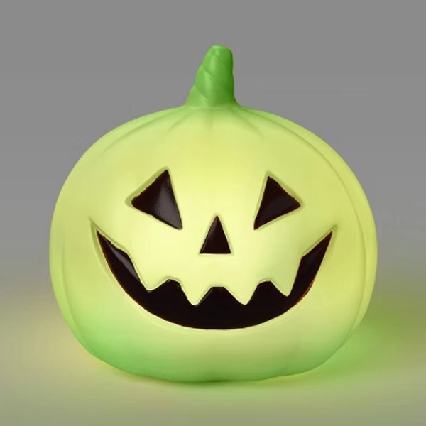 8" Lit Pumpkin Blow Mold Halloween Decorative Prop Neon Green - Hyde and EEK! Boutique™