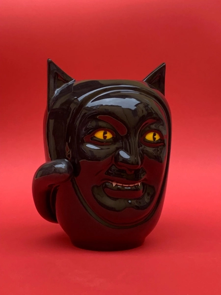 VISOVASO BLACK CAT - Handmade ceramic vase (made to order)