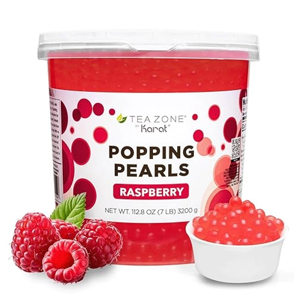 Tea Zone Raspberry Popping Pearls for Boba tea (7 lbs)